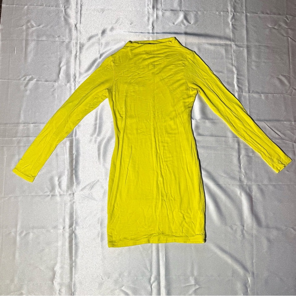 Naked Wardrobe Yellow Long Sleeve Dress SZ S